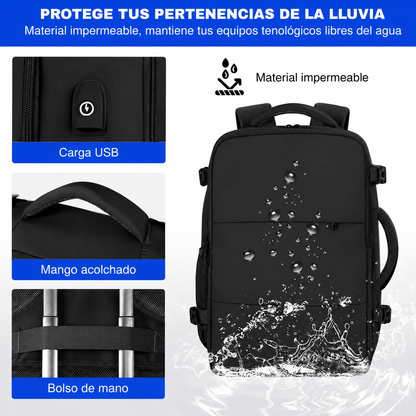 Morral Viajero | Viaja Sin Pagar Equipaje Extra - el bolso que cumple todas las aerolíneas, organiza todo y no le teme a la lluvia.