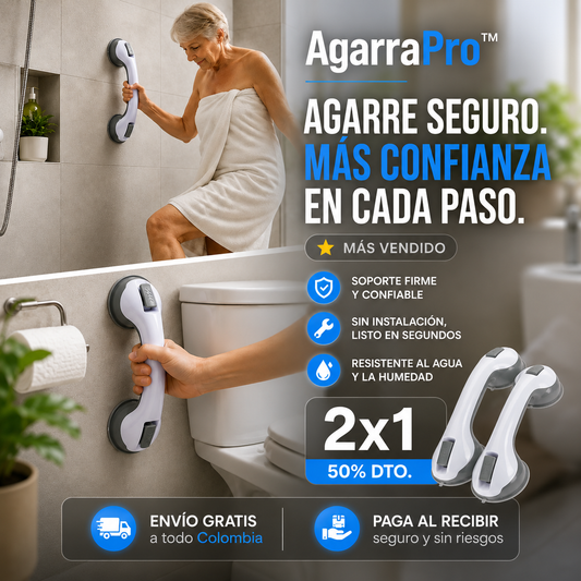 AgarraPro™ | Evita caídas en la Ducha y Baño con soporte antideslizante | OFERTA 2X1