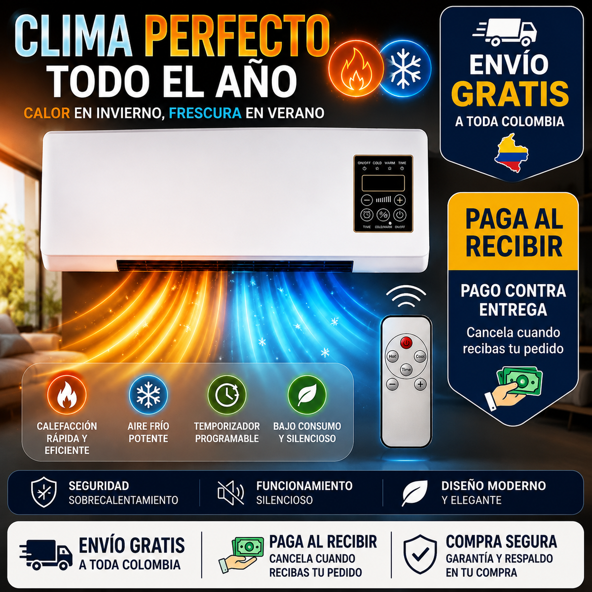 SplitMax - SUPER AIRE ACONDICIONADO PORTÁTIL 2 EN 1