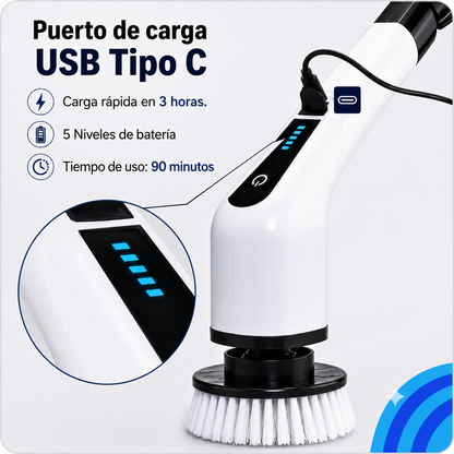 Cepillo Eléctrico Inalámbrico Recargable 9 en 1 para Limpieza