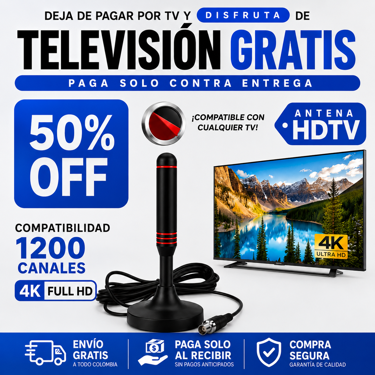 Antena Inalámbrica® — Deje de pagar el cable — vea TV gratis desde hoy en su casa