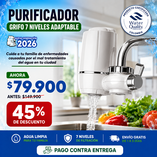 Filtro Purificador De Agua Domestico - 7 Niveles de Filtración y Fácil Instalación